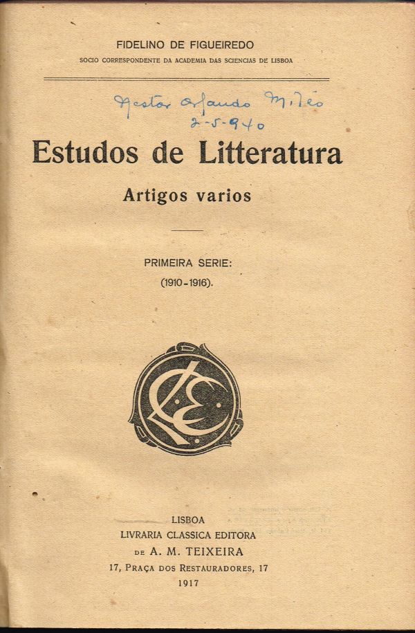 Estudos de Litteratura - 469 FIG